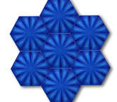 Hexagonal Flower Patterned Cobalt Blue Ceramic (15x17 cm)